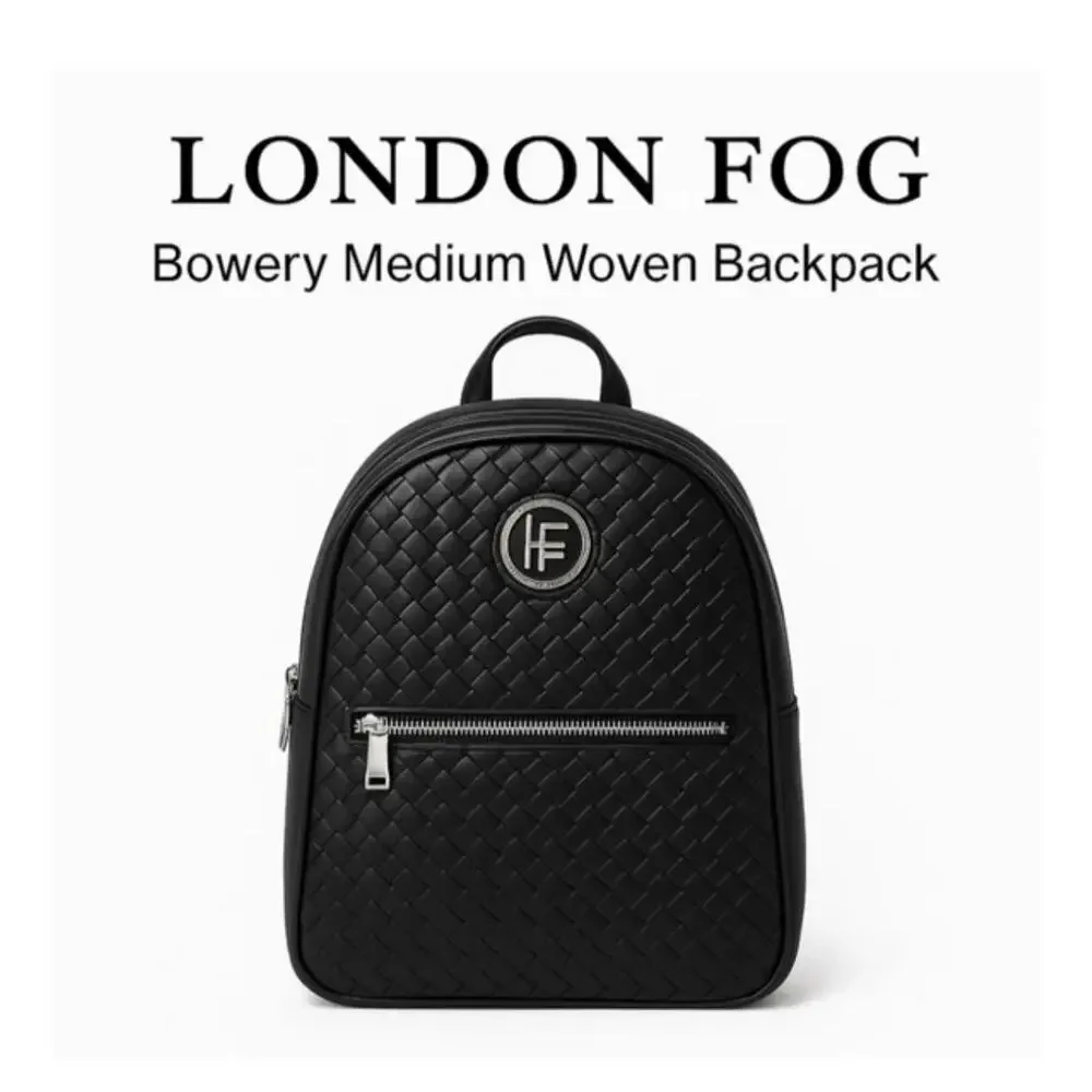 London Fog Bowery Medium Woven Backpack Black
